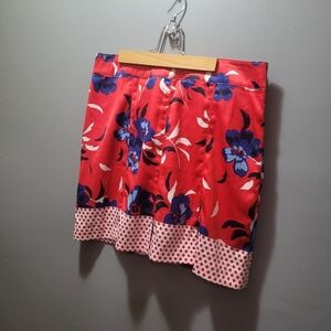 Izod Golf Skort in Red with Blue Floral Print 4